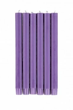 The Home Collection Dinner Candles Set Of 6 In Doge Purple