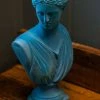 The Home Collection Teal Flock Large Artemis Bust
