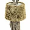 The Home Collection Antique Grey Rabbit Ears Lamp With Faux Fur Shade