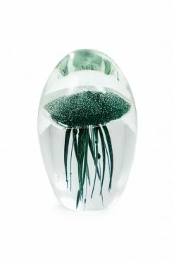 The Home Collection Fern Green Glass Jellyfish Paperweight