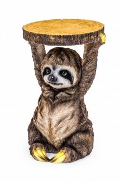 The Home Collection Sloth Holding Trunk Slice Side Table