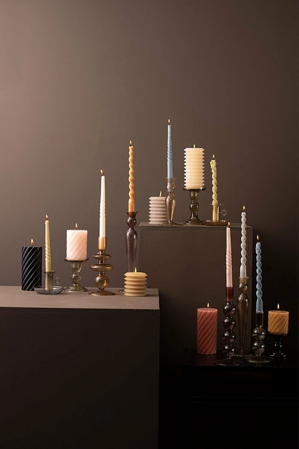 The Home Collection Candle Holder Swirl Bubbles In Moss Green 5 The Home Collection Candle Holder Swirl Bubbles In Moss Green