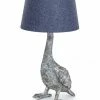 The Home Collection Antique Silver Goose Table Lamp With Grey Shade 1 The Home Collection Antique Silver Goose Table Lamp With Grey Shade