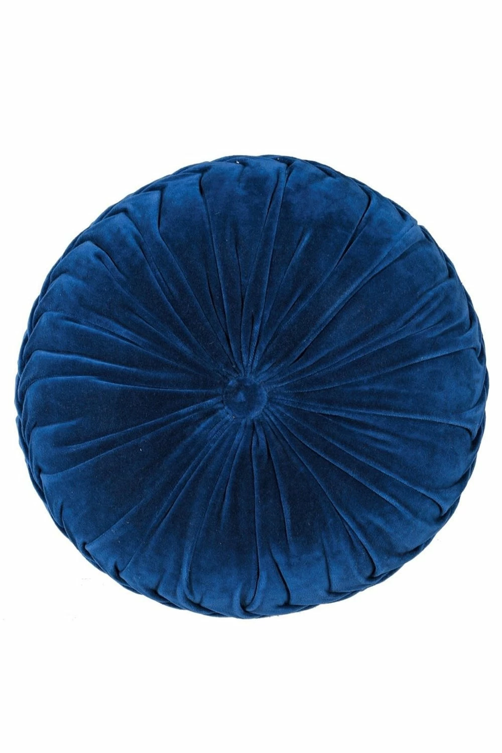 The Home Collection Blue Velvet Round Ruffle Cushion 3 The Home Collection Blue Velvet Round Ruffle Cushion