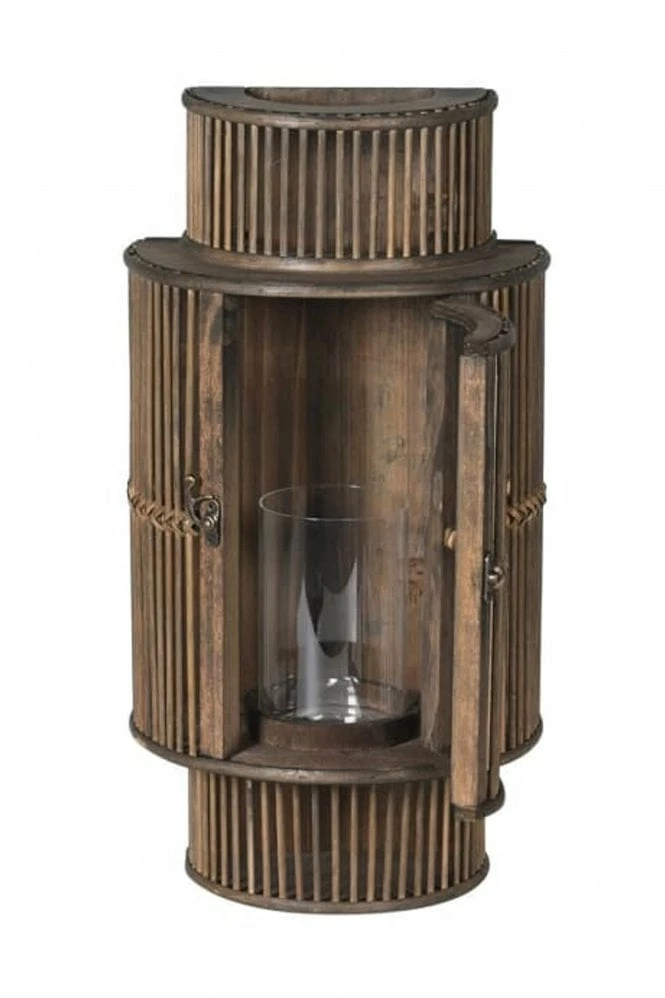 The Home Collection Black Bamboo Curved Lantern 3 The Home Collection Black Bamboo Curved Lantern