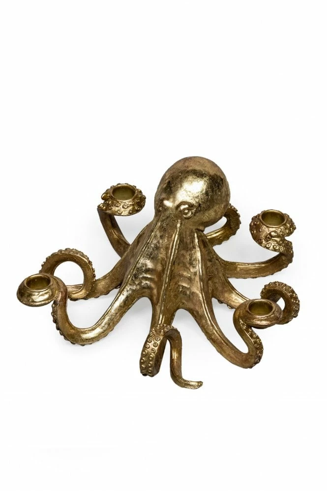 The Home Collection Gold Octopus Candlestick Holder 3 The Home Collection Gold Octopus Candlestick Holder