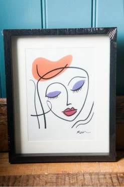 The Home Collection Red Deco Lady Face Picture