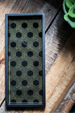 The Home Collection Gatsby Trinket Tray With Hexagonal Print