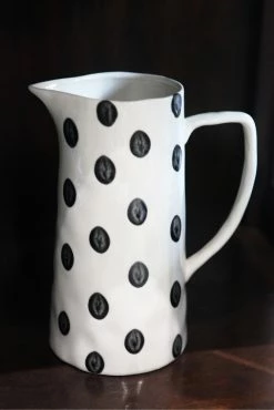 The Home Collection Black And White Polka Dotty Jug