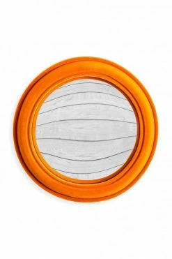 The Home Collection Flock Round Framed Convex Mirror