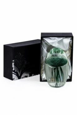 The Home Collection Fern Green Glass Jellyfish Paperweight