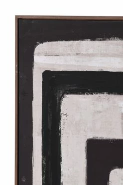 The Home Collection Natural And Black Abstract Canvas