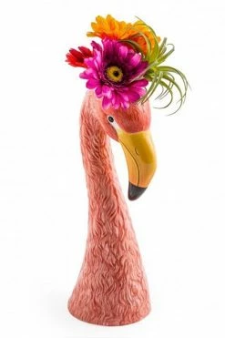 The Home Collection Large Ceramic Pink Flamingo Head Vase