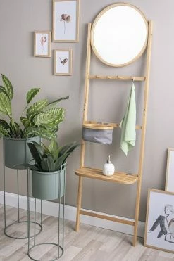 The Home Collection Wall Rack With Round Mirror