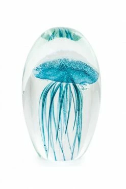 The Home Collection Small Blue Jellyfish Glass Paperweight 5 The Home Collection Small Blue Jellyfish Glass Paperweight