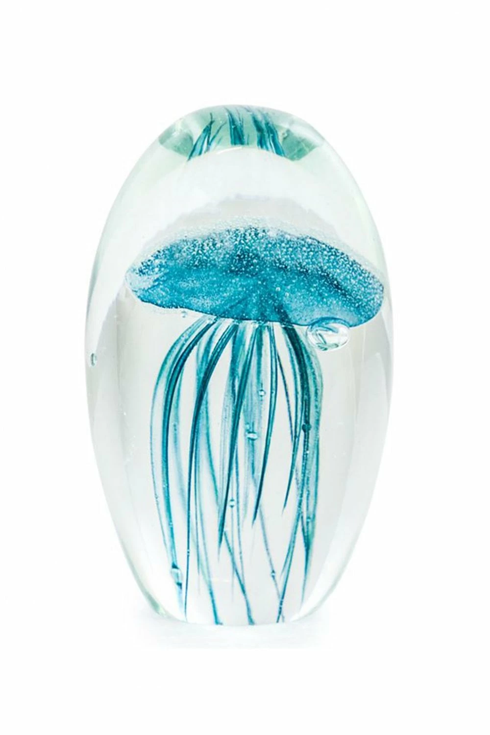 The Home Collection Small Blue Jellyfish Glass Paperweight 4 The Home Collection Small Blue Jellyfish Glass Paperweight