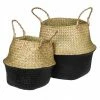 The Home Collection Black Natural Seagrass Basket