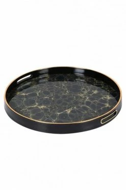 The Home Collection Blue And Gold Mottled Effect Tray