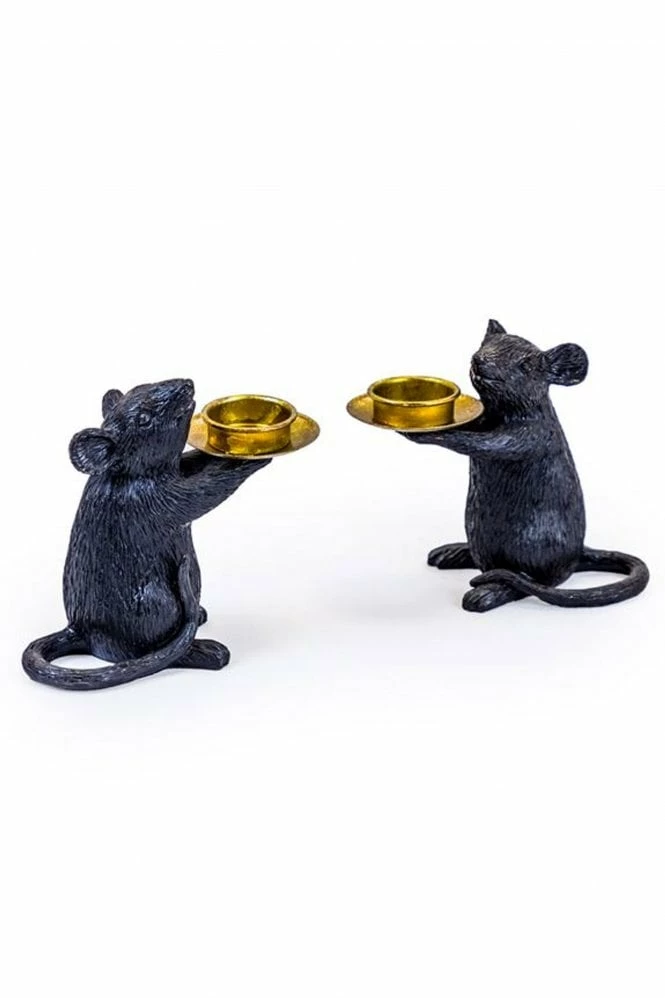 The Home Collection Pair Of Mouse Candle Holders In Black And Gold 3 The Home Collection Pair Of Mouse Candle Holders In Black And Gold