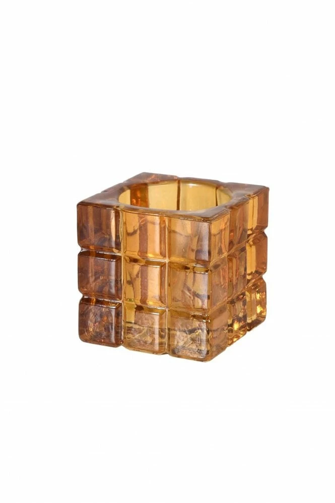 The Home Collection Amber Cube Candle Holder 3 The Home Collection Amber Cube Candle Holder