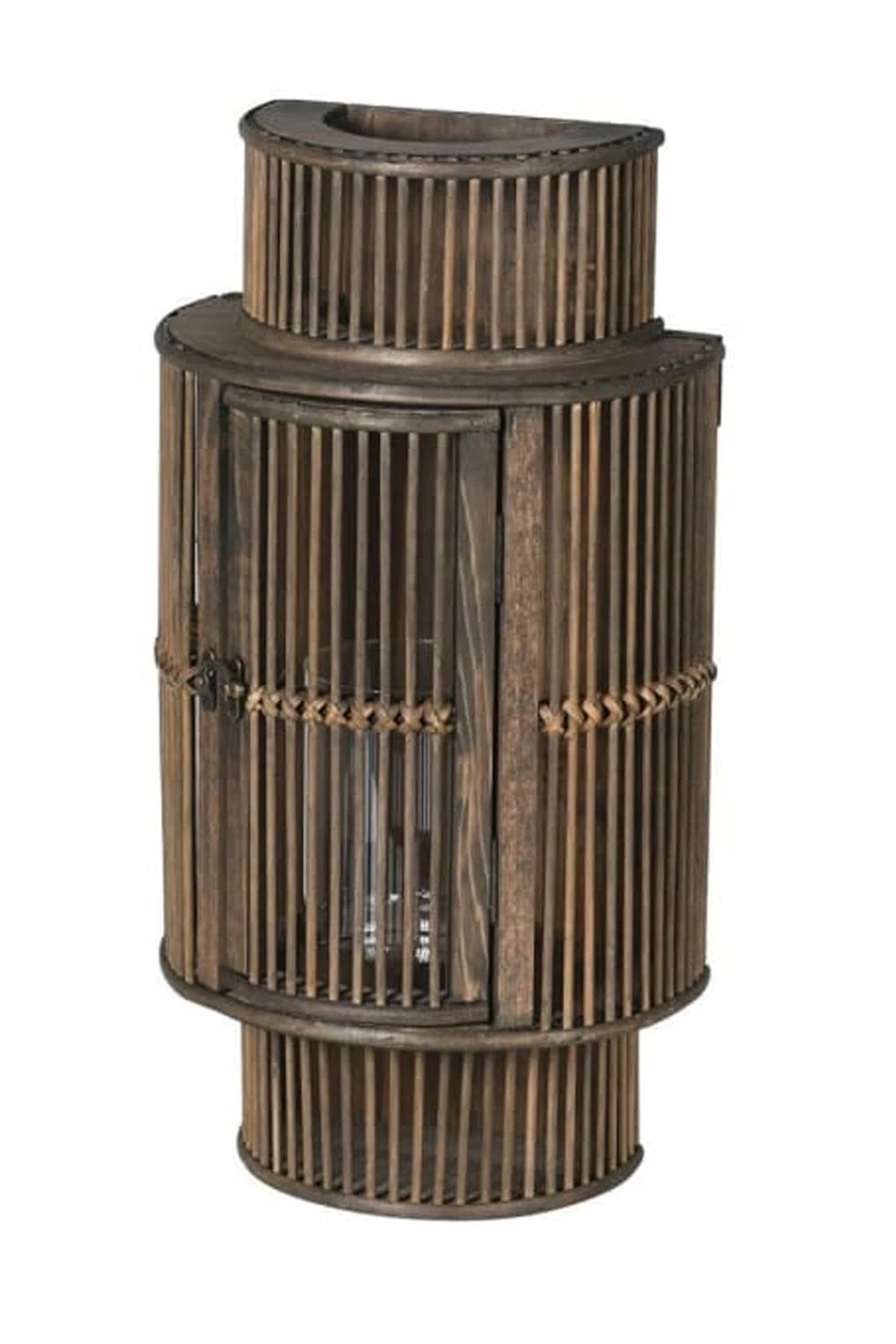 The Home Collection Black Bamboo Curved Lantern 4 The Home Collection Black Bamboo Curved Lantern