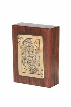 The Home Collection Set Of 2 King And Queen Wooden Card Boxes