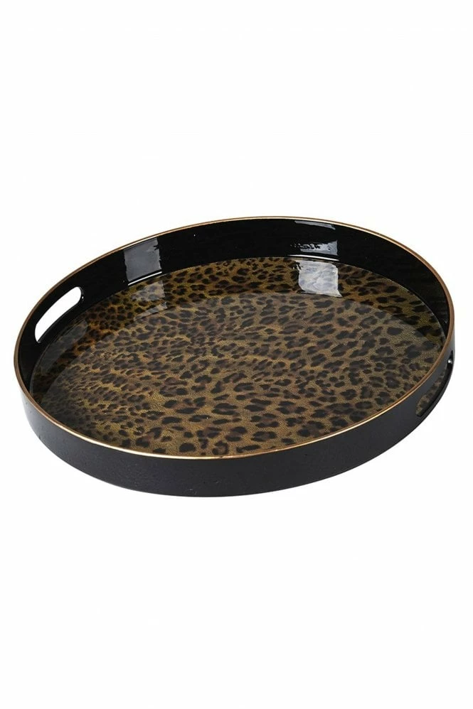 The Home Collection Leopard Print Round Tray 3 The Home Collection Leopard Print Round Tray