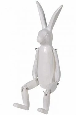 The Home Collection White Wood Effect Jointed Rabbit