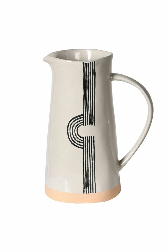 The Home Collection Cream And Black Abstract Ceramic Jug 3 The Home Collection Cream And Black Abstract Ceramic Jug