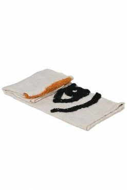 The Home Collection Abstract Face Throw In Natural And Orange