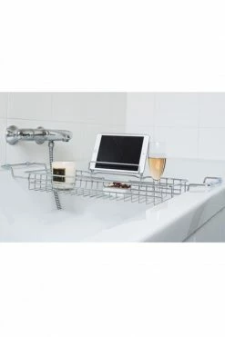 The Home Collection Chrome Bath Tub Caddy