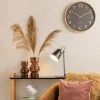 The Home Collection Wall Clock Pure Wood Grain Black
