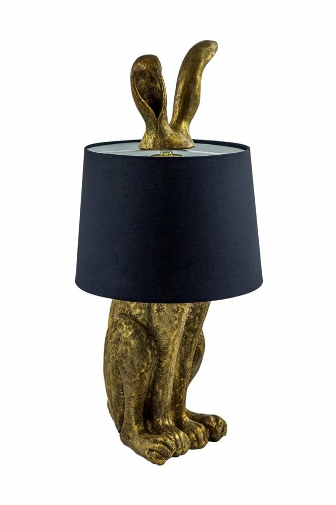 The Home Collection Antique Gold Rabbit Ears Lamp With Black Shade 3 The Home Collection Antique Gold Rabbit Ears Lamp With Black Shade