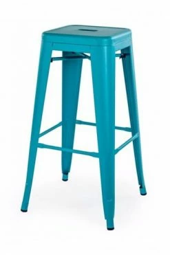 The Home Collection Matt Blue Metal Stacking Stool