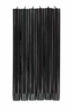 The Home Collection Dinner Eco Candles Set Of 6 In Jet Black