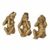 The Home Collection Set 3 Gold No Evil Monkeys