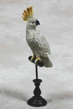 The Home Collection White Cockatoo On Perch Figure