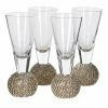 The Home Collection Set Of 4 Gold Diamante Shot Glasses