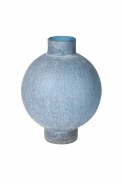 The Home Collection Sandblasted Blue Glass Vase