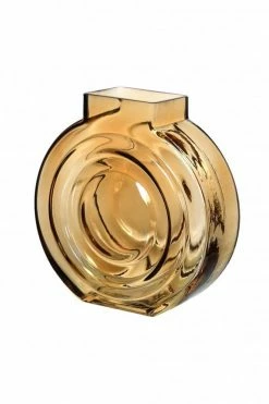 The Home Collection Round Amber Glass Vase