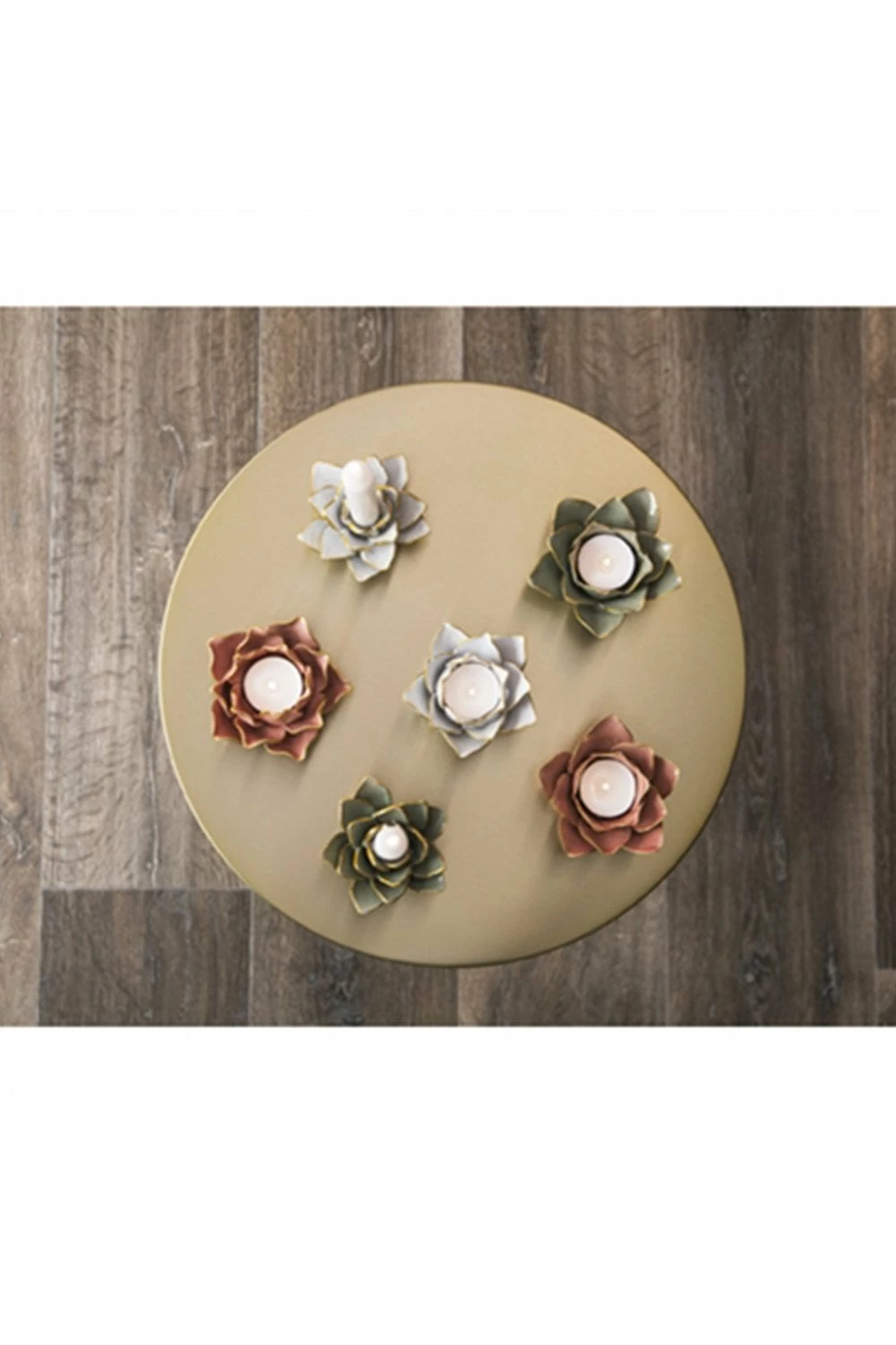 The Home Collection Soft Pink Flower Porcelain Candle Holder 5 The Home Collection Soft Pink Flower Porcelain Candle Holder