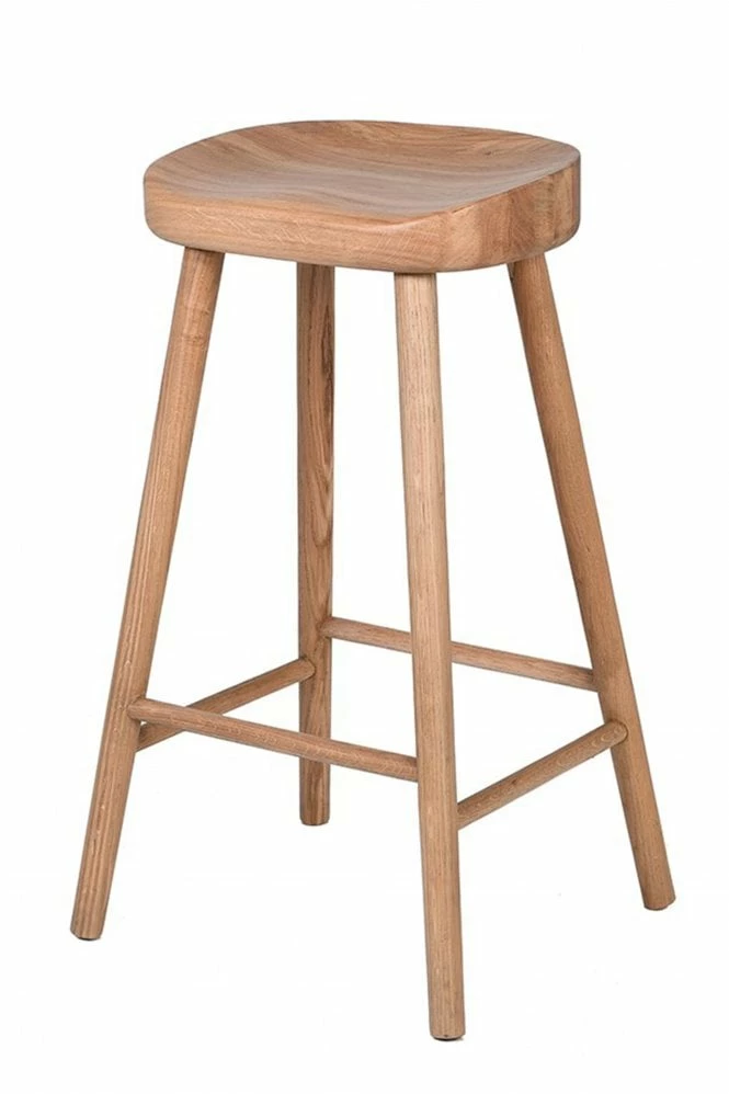 The Home Collection Low Weathered Oak Farmhouse Stool 2 The Home Collection Low Weathered Oak Farmhouse Stool