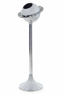The Home Collection Polished Aluminum Floor Standing Saturn Ice Bucket