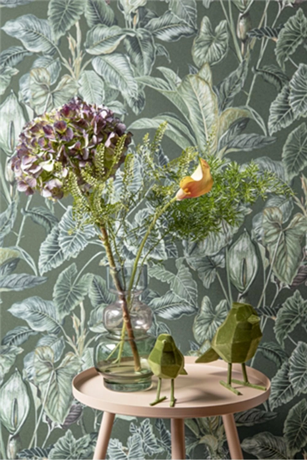 The Home Collection Large Green Flocked Bird Statue 3 The Home Collection Large Green Flocked Bird Statue