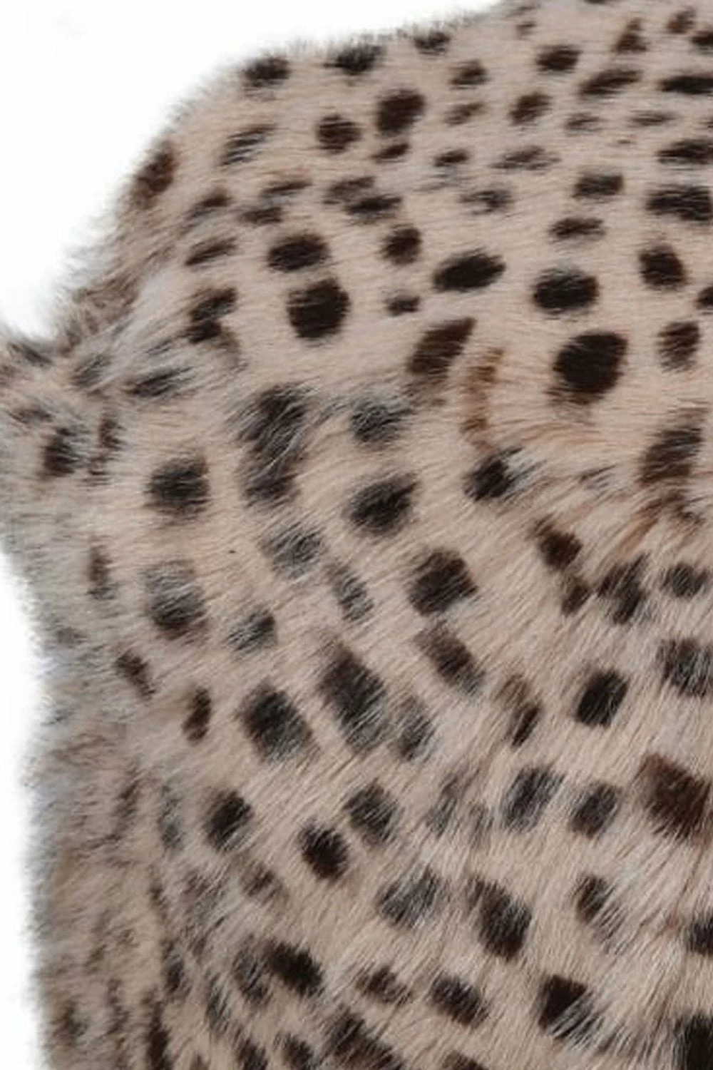 The Home Collection Leopard Print Goat Fur Pouf 3 The Home Collection Leopard Print Goat Fur Pouf