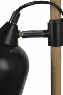 The Home Collection Table Lamp Wood Like In Metal Black