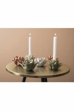 The Home Collection Soft Pink Flower Porcelain Candle Holder 9 The Home Collection Soft Pink Flower Porcelain Candle Holder