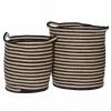 The Home Collection Black and Natural Cotton Stripe Basket 2 The Home Collection Black and Natural Cotton Stripe Basket
