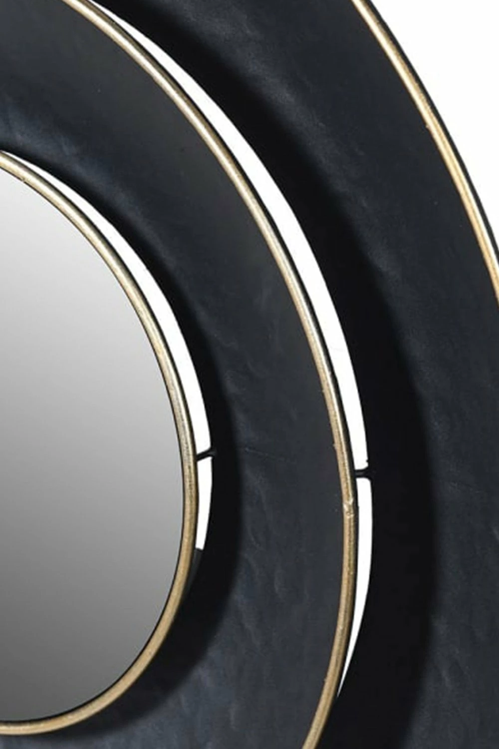 The Home Collection Black And Gold Rim Layered Round Mirror 3 The Home Collection Black And Gold Rim Layered Round Mirror