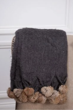 The Home Collection Rabbit Pom Pom Throw